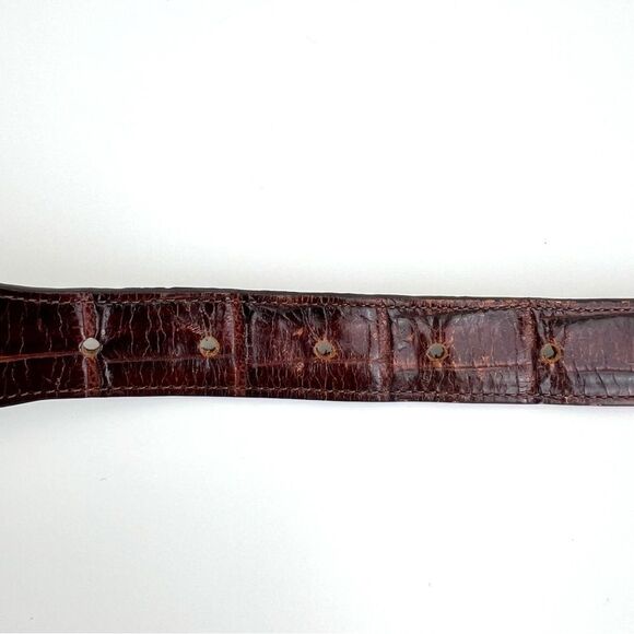Vintage Vicenza Calfskin Alligator Print Sterling Silver Women’s Waist Belt main image 3